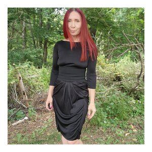 ALESSANDRO DELL'ACQUA Black Draped Cut Out Dress